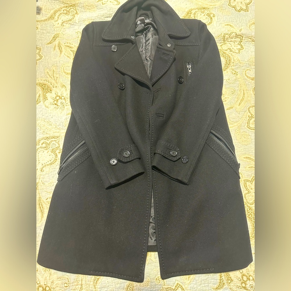 H&M Man Wool-blend Pea Coat Black US 36R
